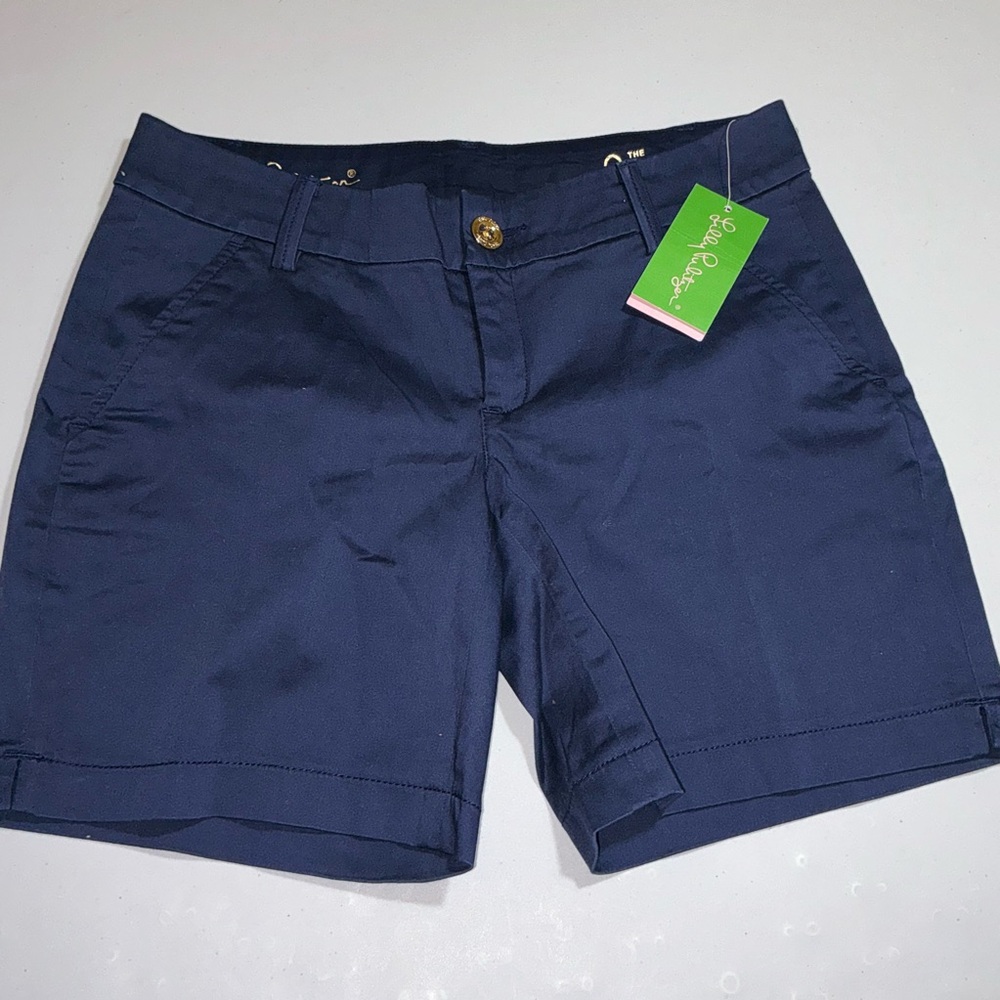 Lilly Pulitzer NWT 7" Jayne Shorts True Navy $74 Size 0 - Picture 2 of 13